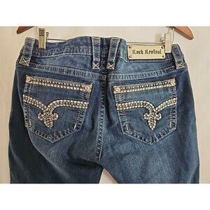 Rock Revival Jeans Women's Sherry Blue Denim Easy Skinny Size 31